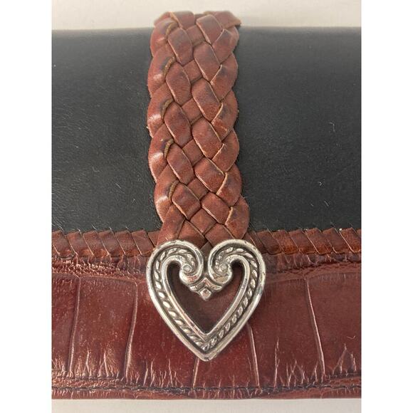 BRIGHTON MEDIUM BLACK, BROWN ANIMAL PRINT LEATHER WALET - Picture 4 of 10